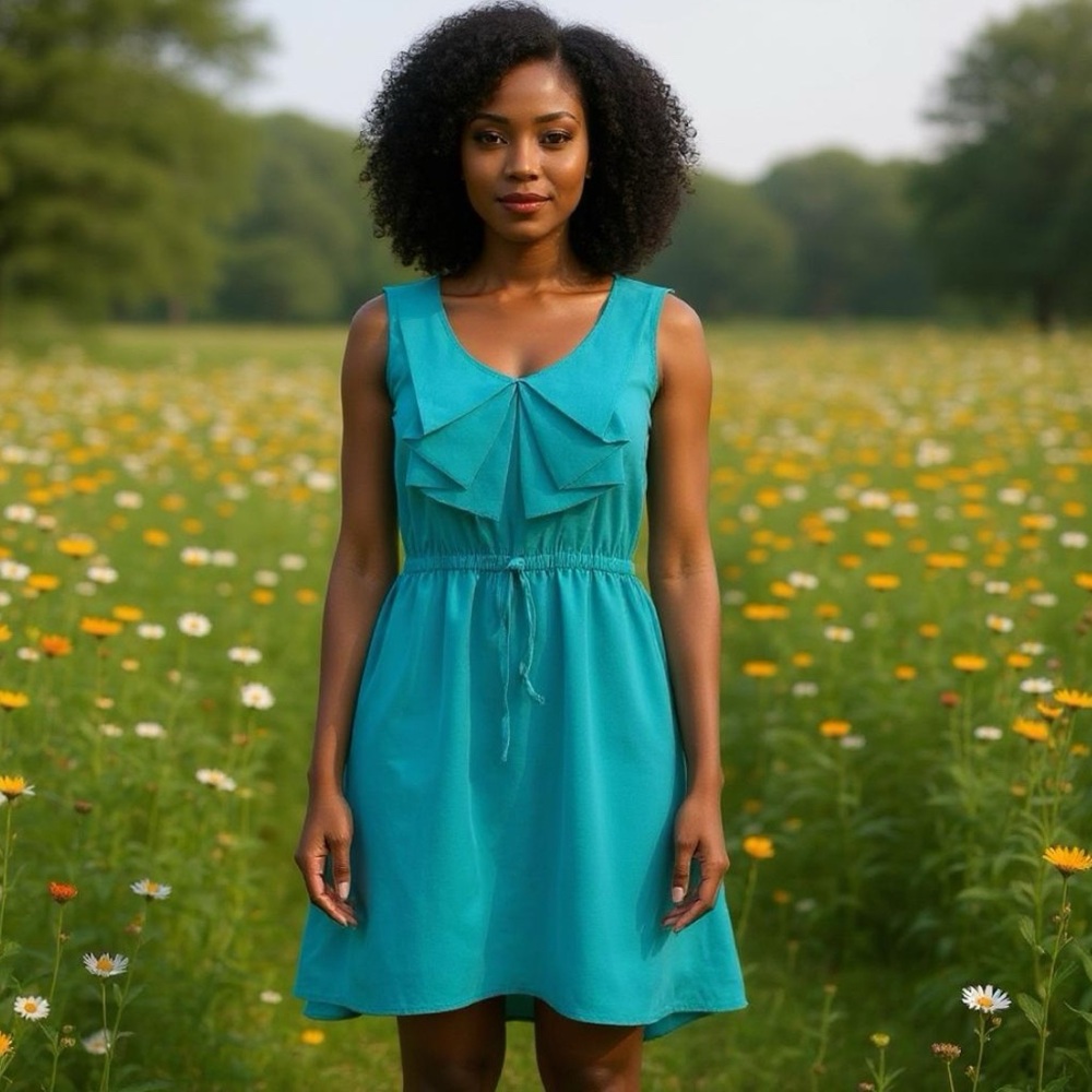 BeBop Green Hi-Low Dress with Pockets
